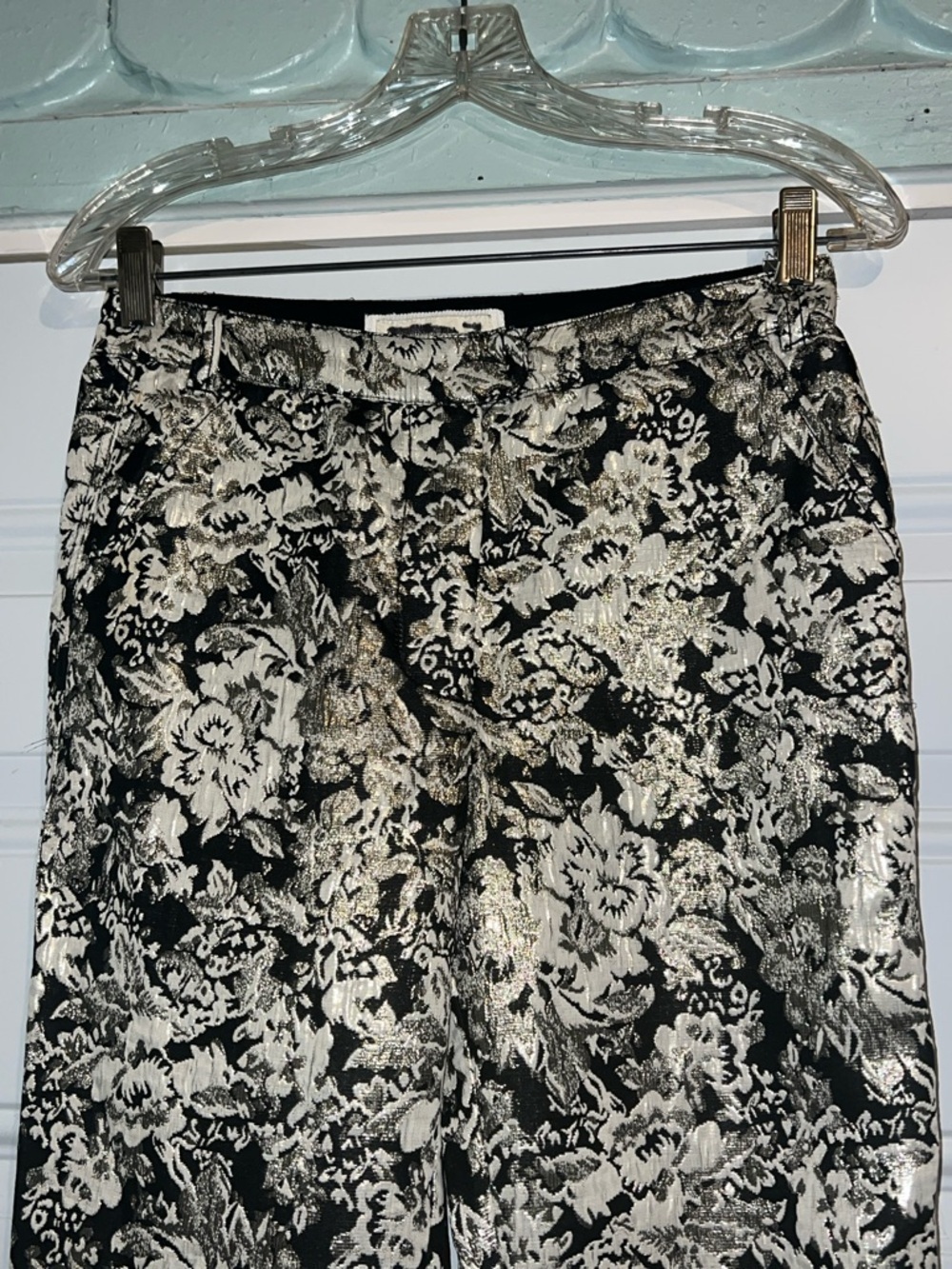Abercrombie & Fitch Black and Cream Floral Jeans Dress Pants - Picture 3 of 9